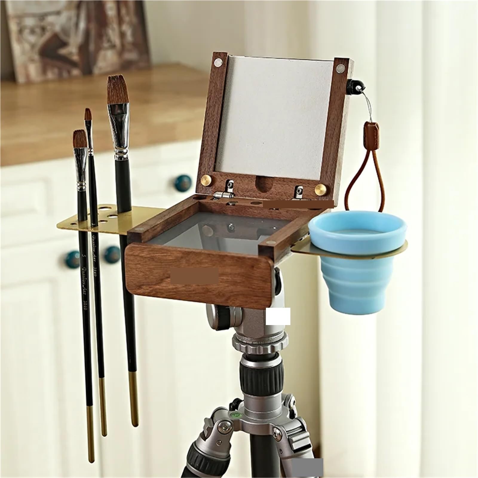 Tragbarer Malkoffer Faltbare, tragbare, schnell zu installierende Holzbox for Kunststudenten im Freien, Skizze, speziell, multifunktional, faltbar, for Reisen, Ölgemälde(Type b)