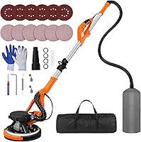 KUPERIA 8.5 Amp Electric Drywall Sander with Vacuum, Extendable Handle, LED Light, 800-1800 RPM Variable Speed, Popcorn Ceiling Tool, Orange