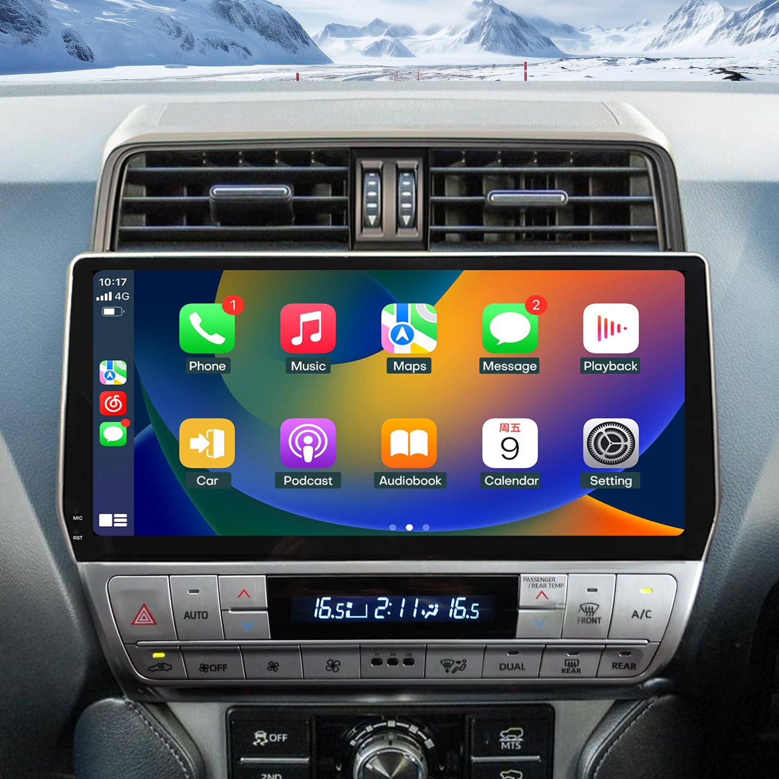 Photo 1 of Car Radio for Toyota Land Cruiser Prado 150 2018 2019 2020 2011 2012 2023 Upgrade Stereo Radio Head Unit with CarPlay 12.3 inch Touch Screen Android Auto Bluetooth GPS SWC WiFi 8Core 4+64G