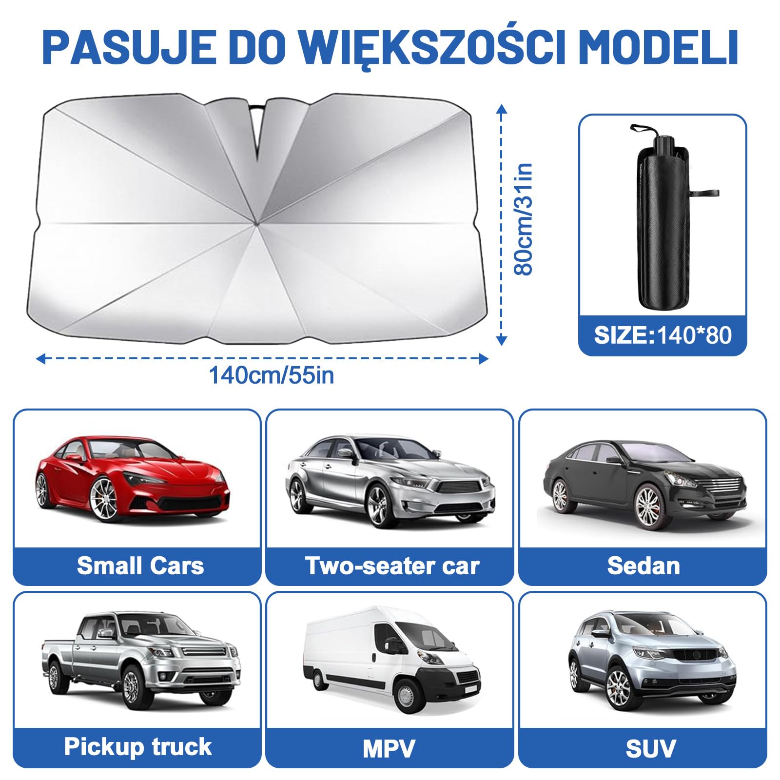 Osłona Przeciwsłoneczna Przednia Szyba Samochodowa, Osłona Przeciwsłoneczna Samochodu, 2025 Najnowsza Osłona Przeciwsłoneczna Przednia Składana, Blokuje Promienie UV