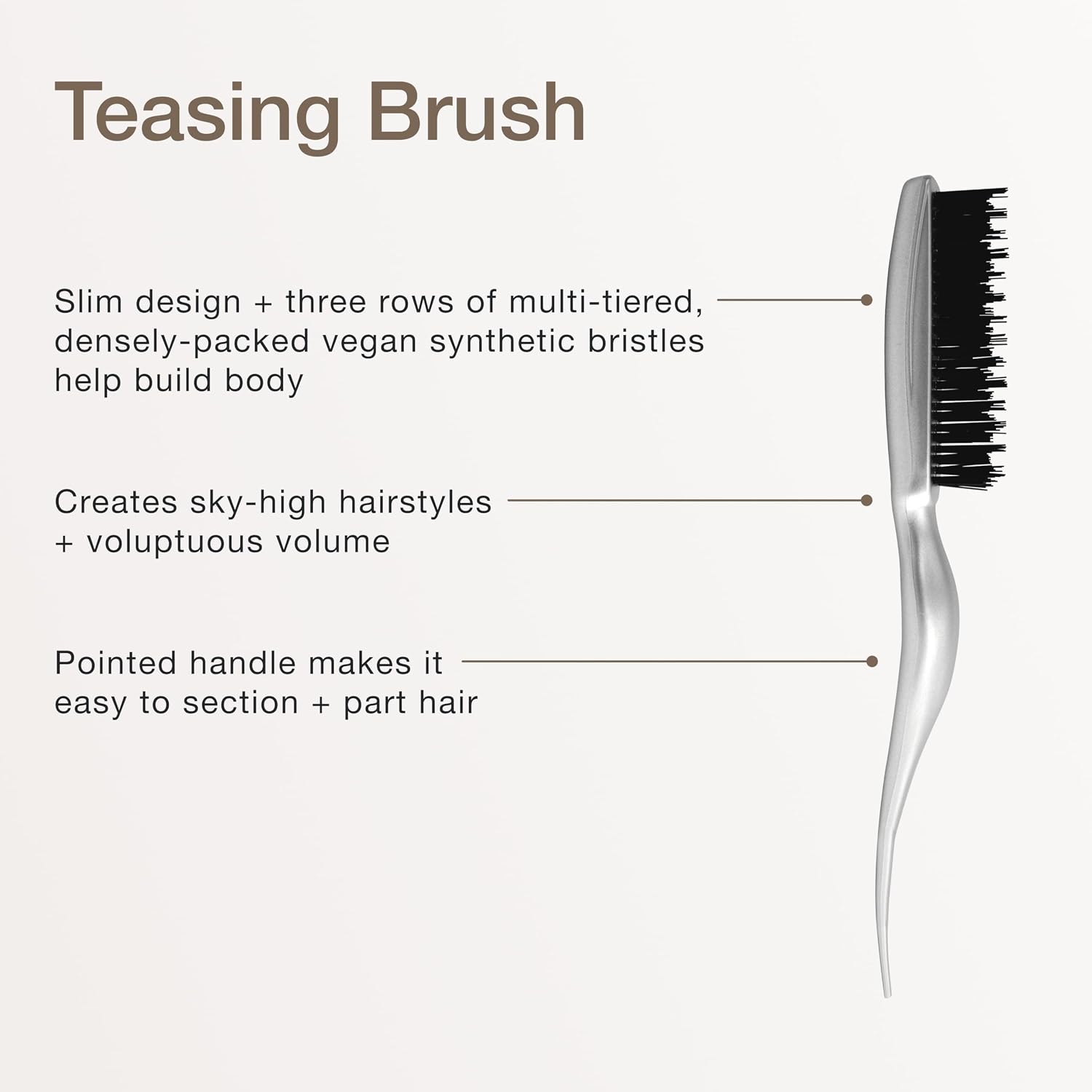 Paul Mitchell Pro Tools Teasing Brush, Hair Brush With Tail Handle for Back Combing, Lifting + Creating Volume, For All Hair Types