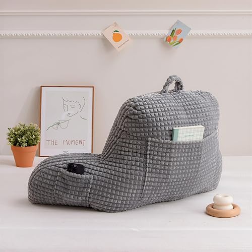 Miniatura 4 de Aimuan Almohada de lectura para reposo en cama, almohada de respaldo de cuña con brazos y apoyo para la espalda para sentarse en la cama, cojín