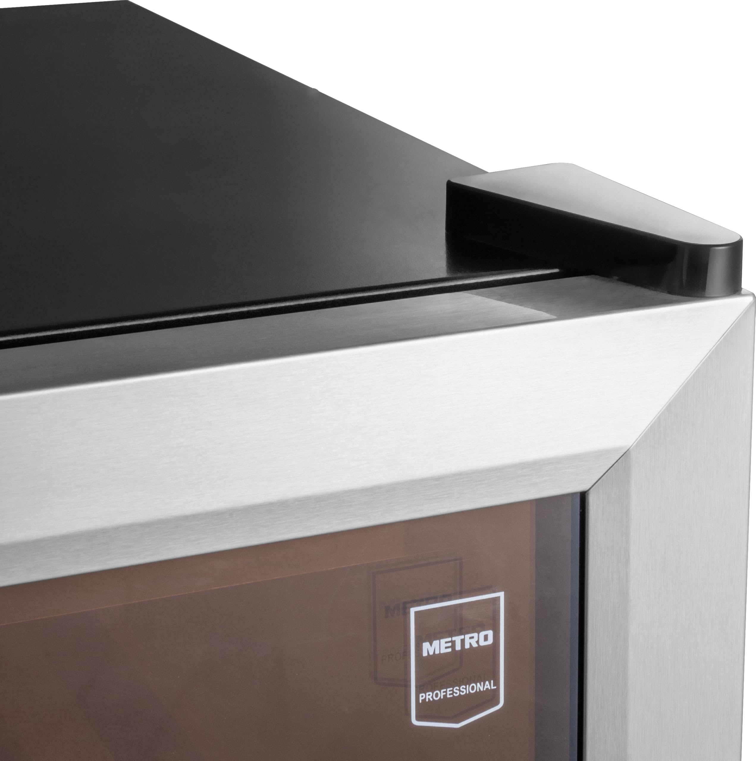 METRO Professional Cantinetta Vino Refrigerata GWC3091 | Acciaio Inox, Doppia Zona di Temperatura, 54 x 54 x 123.5 cm, 5 Ripiani in Legno, Termostato Touch e Luci a LED, da 5 a 22 °C (91 Bottiglie)