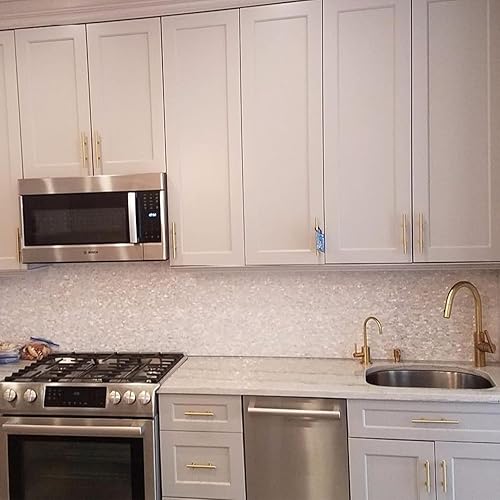 Vista 50 de Art3d - Azulejo de mosaico de concha de nácar para salpicadero de cocina / azulejo de pared de ducha, 12 x 12 pulgadas, azulejos de tipo metro sin