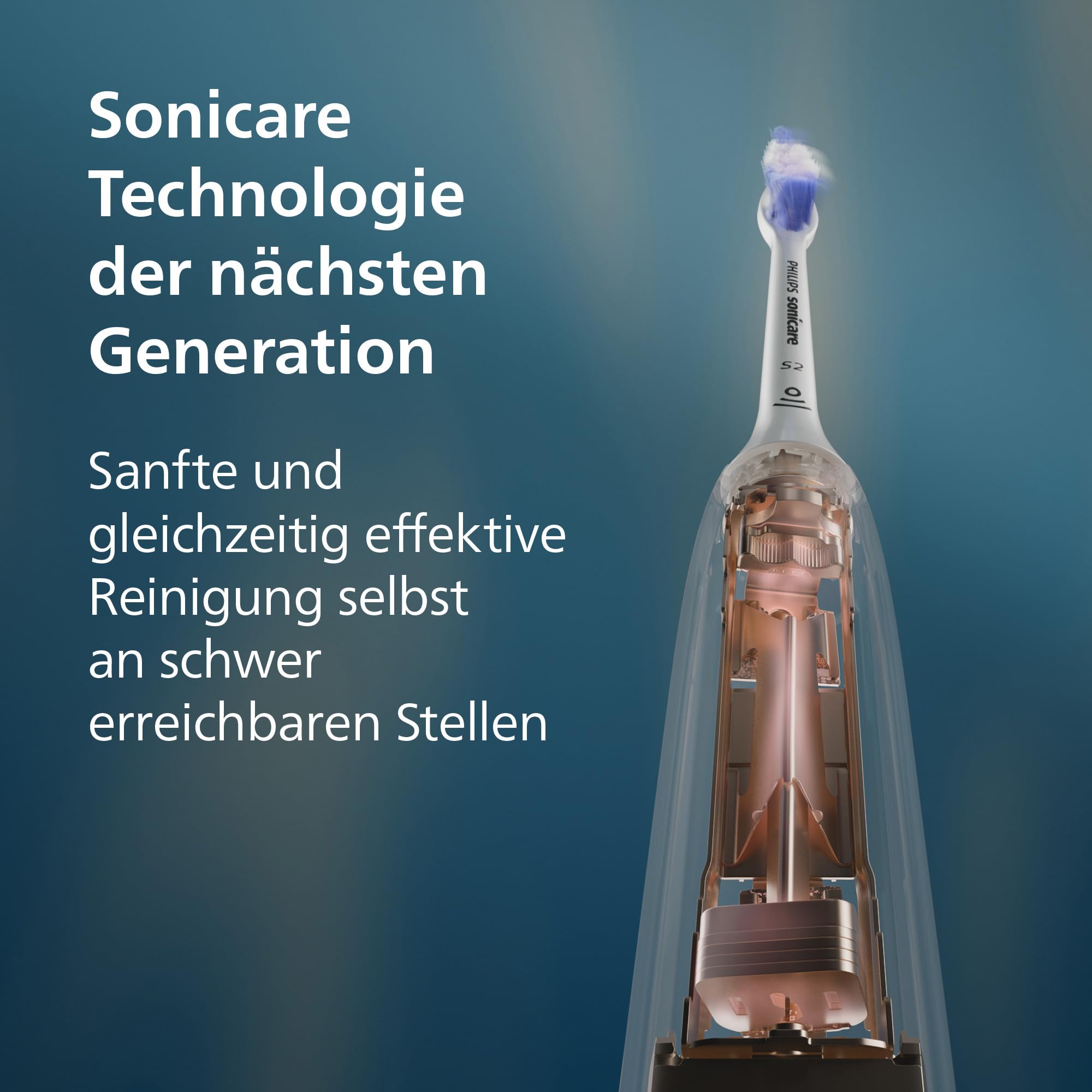 Philips Sonicare 5500 elektrische Zahnbürste, Schallzahnbürste mit 2 Putzmodi, Andruckkontrolle, EasyStart, SmarTimer und BrushPacer, Navy, Modell HX7113/01 [Neue Technologie] - 3