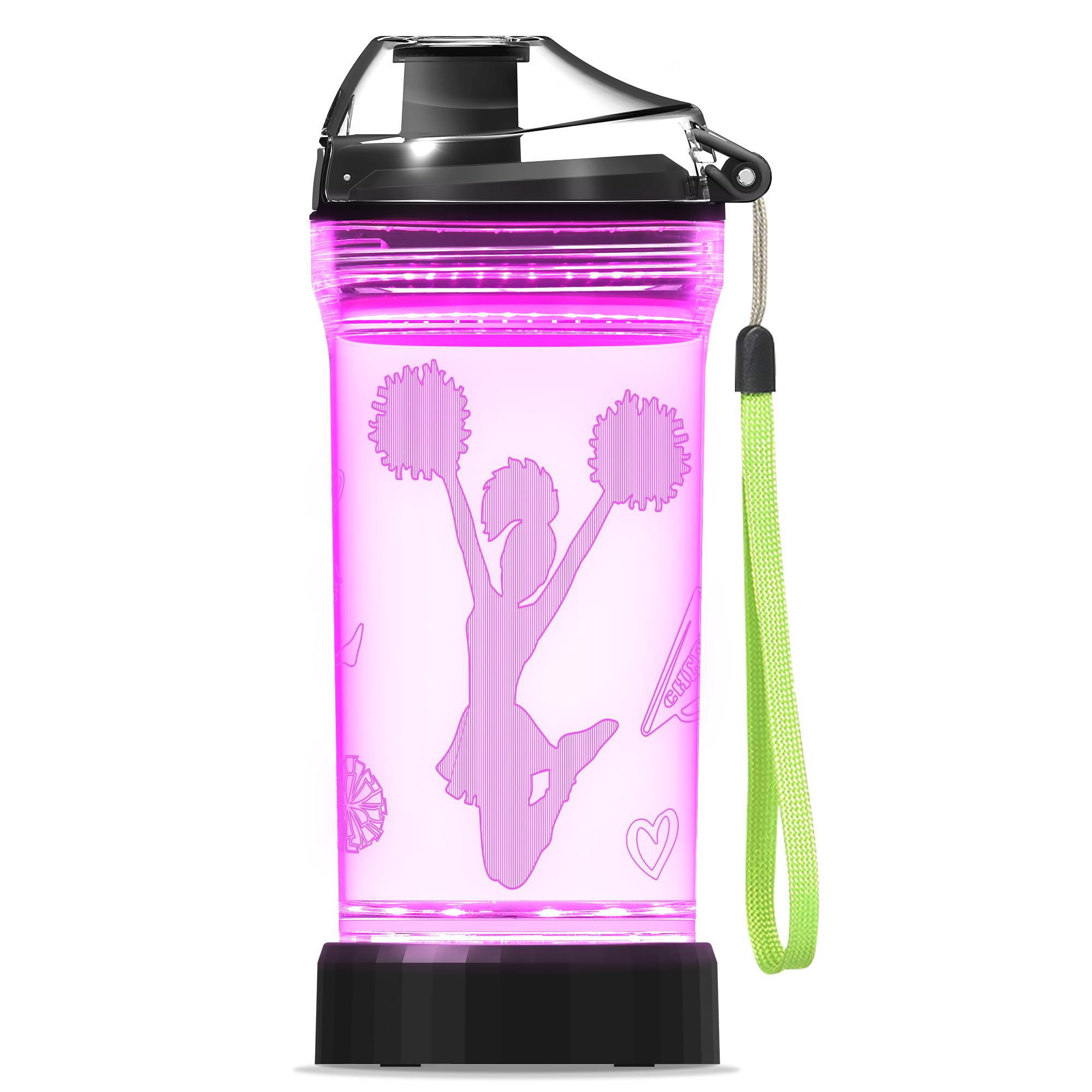 OkiyiD Softball Gifts for Girls,Light Up Kids Water Bottle,Softball Accessories for Girls Sport Cup with 3D Glowing LED Light - 14 OZ Tritan BPA-Free - Gifts for School, Camping, and Holidays