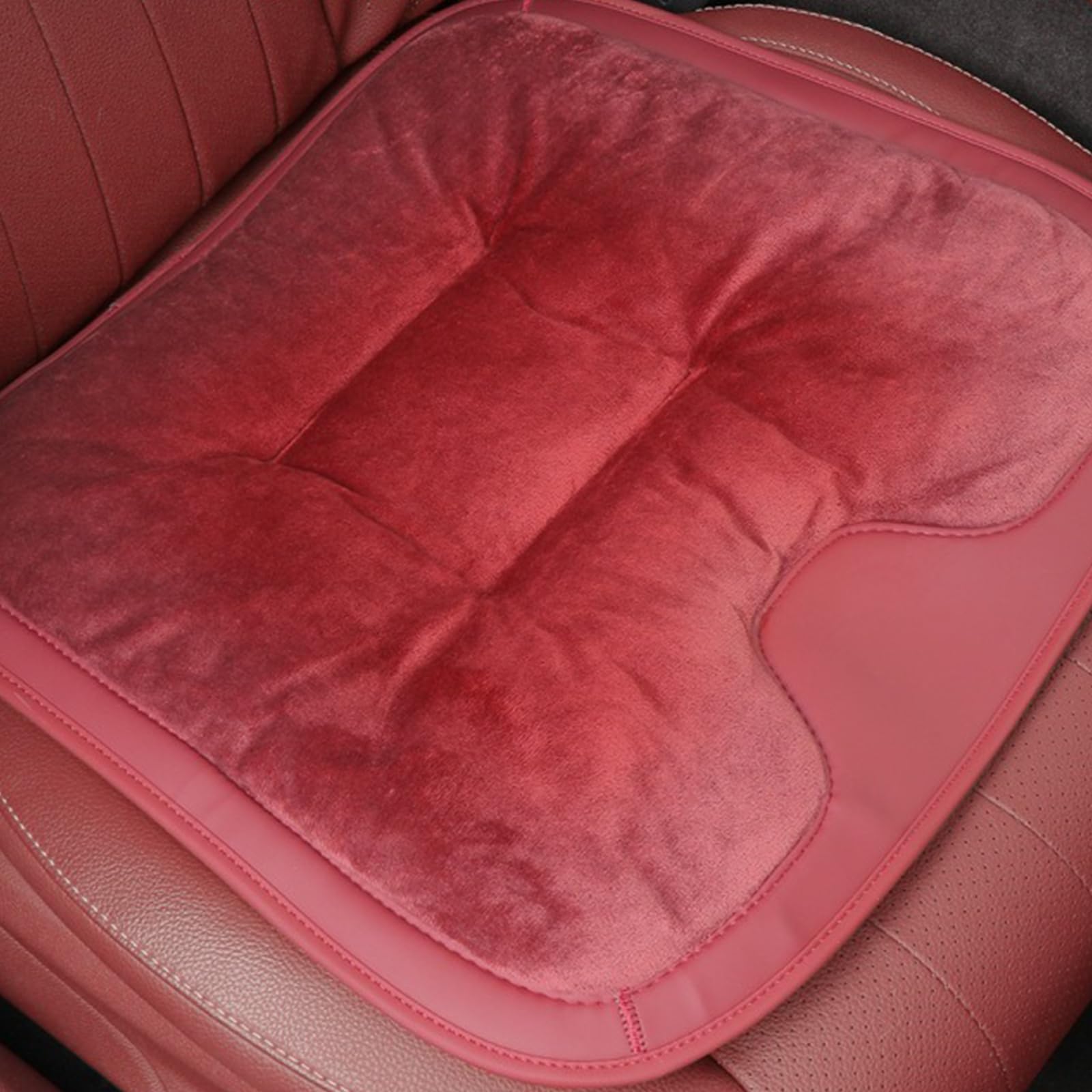 Plüsch Anti Rutsch Autositzauflage, Universal-Autositzbezug, Auto Fahrzeug Sitzschut, Plüsch, rutschfest, für Auto Stuhl (7-teiliges Set,Schwarz)