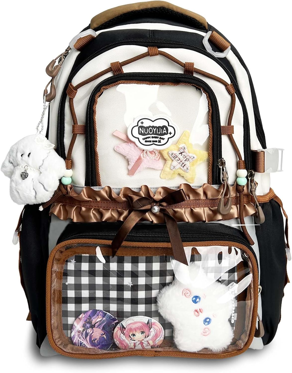 Wuflyover ITA Backpack – Customizable Clear Display, Y2K Style, Includes 6 Accessories, Perfect for Events & Gifts
