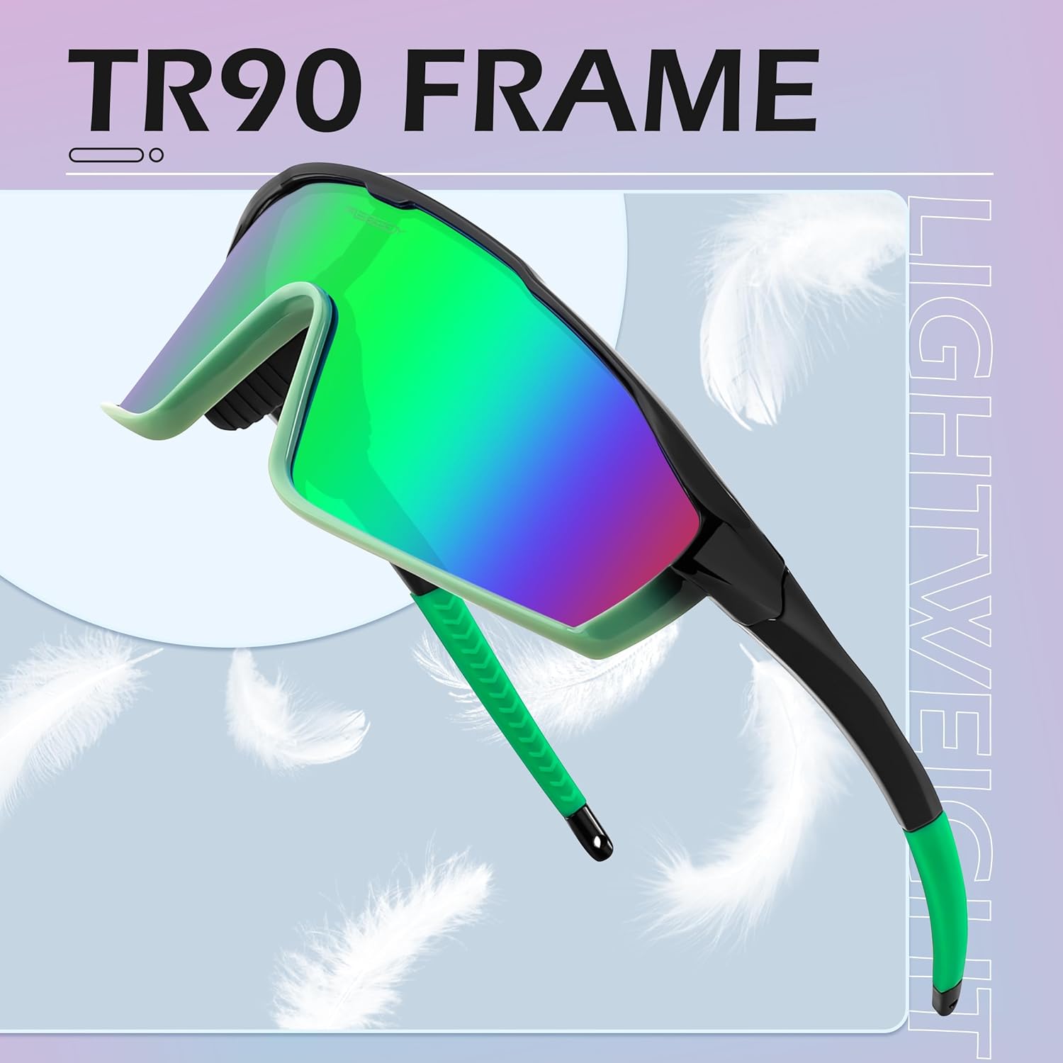 FEISEDY Kids Teens Baseball Polarized Sunglasses Lightweight TR90 Frame UV400 Sports Cycling Shades for Boys Girls B0186