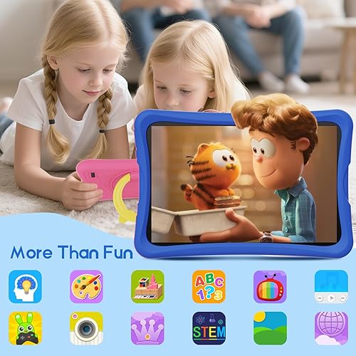 Miniatura 2 de DigiLand Tablet para niños de 10.1", 6GB RAM 32GB ROM, Android 15 GO, con estuche de silicona a prueba de niños, control parental, batería de