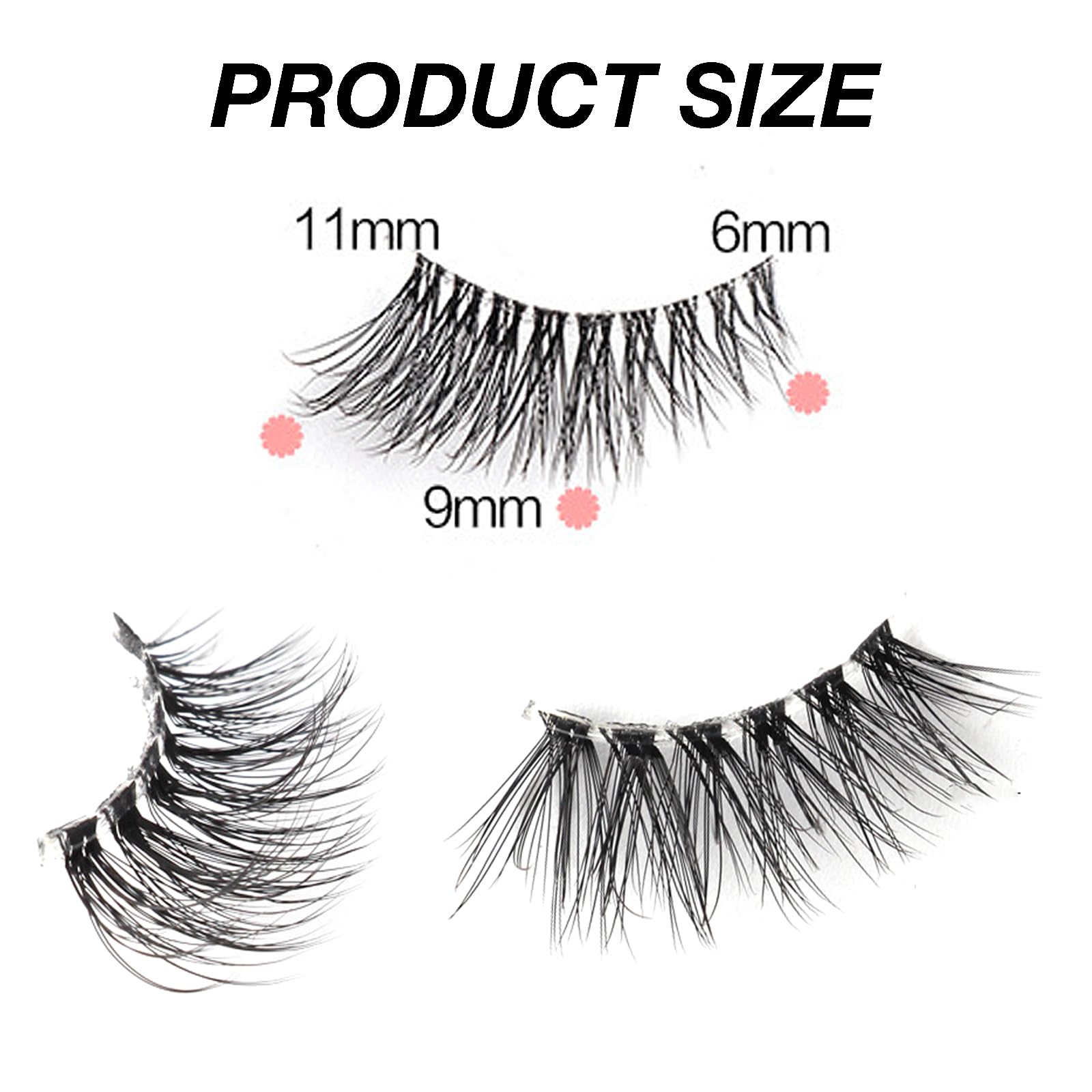 Pół rzęsa, naturalne i sztuczny, 10 par, kocie oko, half cateye, 3D