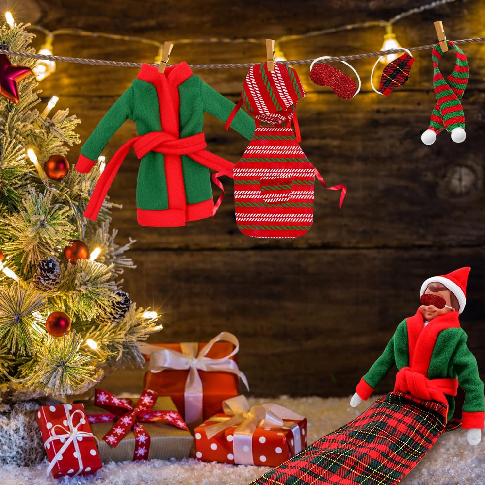 Weihnachtswichtel Zubehör Set | 13 Teile | Inkl. Hängematte, Schlafsack, Schürze & Mehr
