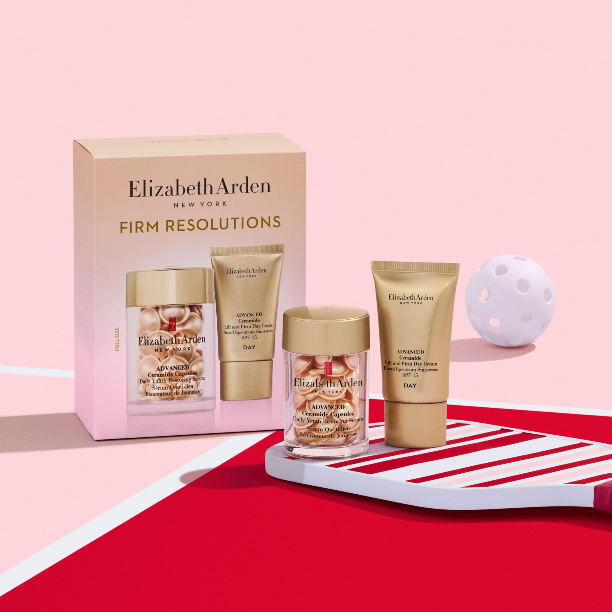 Elizabeth Arden - Firm Resolutions Set 2 Pièces, Advanced Ceramide Capsules Daily Youth Restoring Sérum et Lift and Firm Crème Jour SPF 15, Hydratation et Soins pour le Visage Anti-Âge