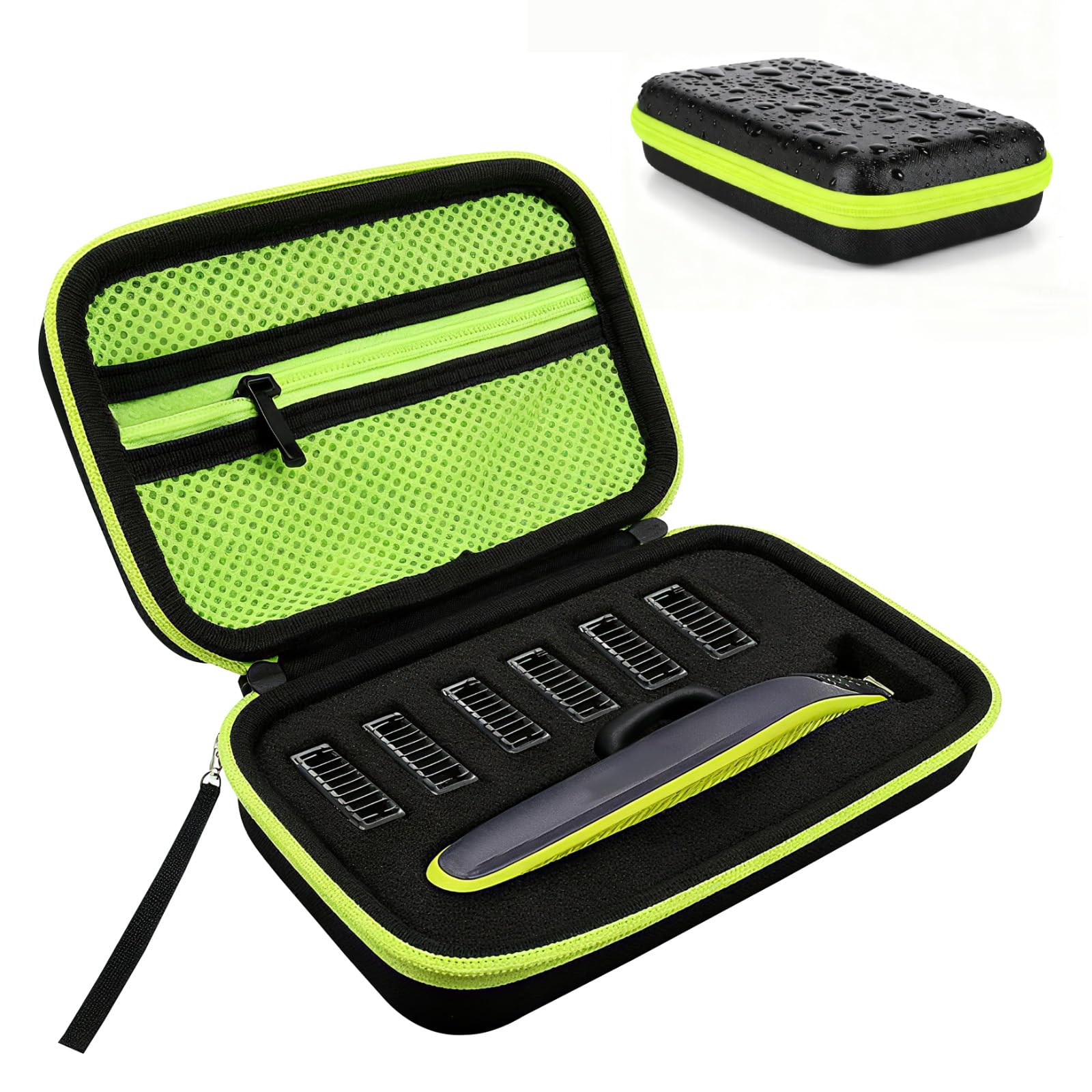 Porta Rasoio, Custodia Trimmer Portatile Custodia Rigida da Viaggio, Lama Robusta e Supporto Lame con Spugna, Impermeabile Borsa da Viaggio Rigida in EVA, Compatibile con Philips Oneblade