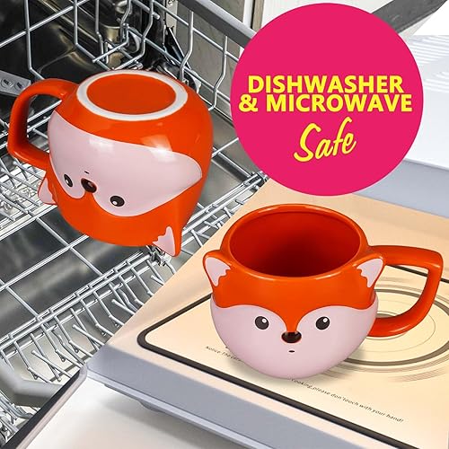 Vista 59 de Taza de café de llama de 14 onzas, taza de café de cerámica novedosa, taza de té de porcelana 3D para mujeres, Navidad, inauguración de la casa