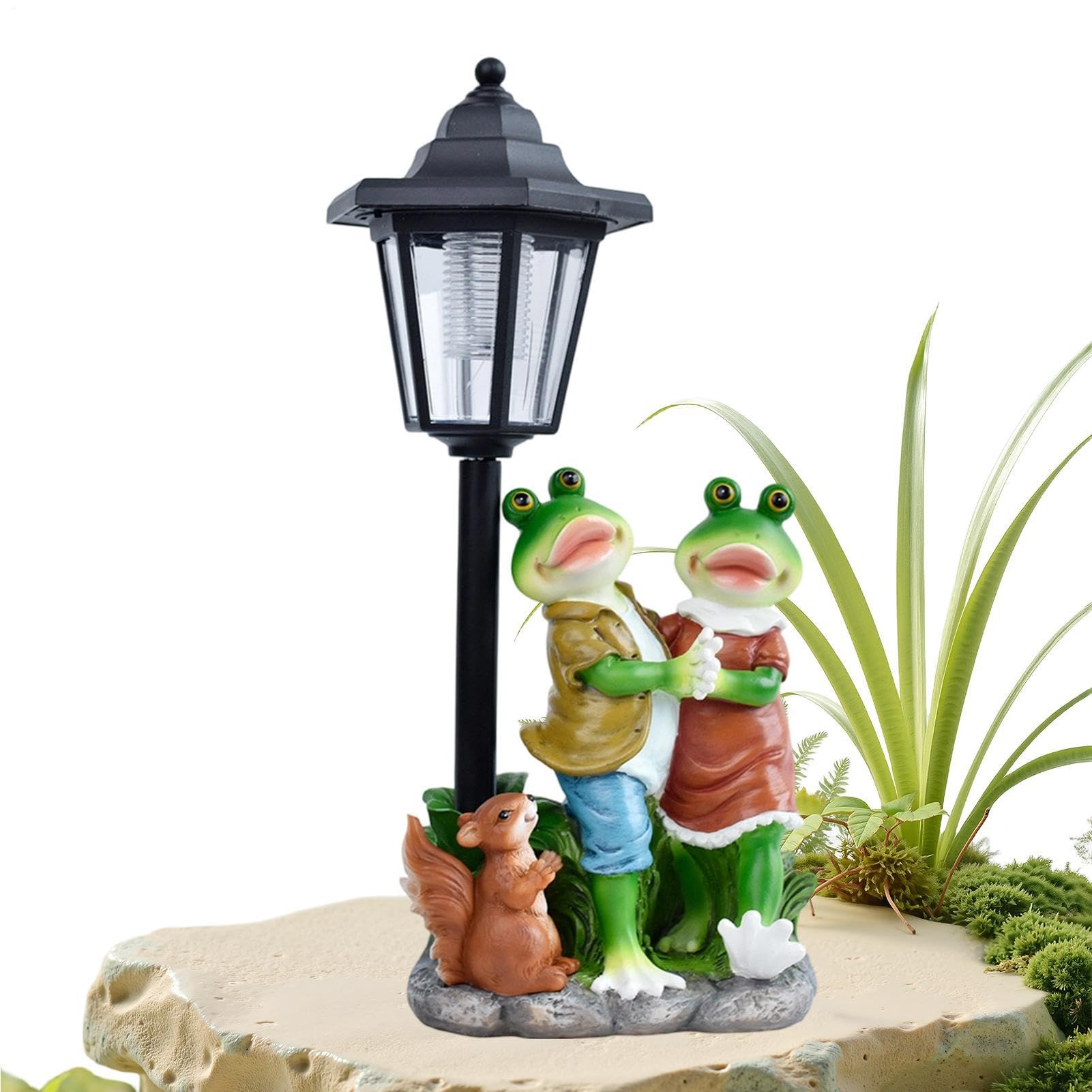Estatua De Jardín Con Luz Solar Figura Iluminada Impermeable Encendido Y | Estatuas De Exterior Con Linterna Solar Para Hogar Jardín Patio Césped Balcón Porche Y Patio