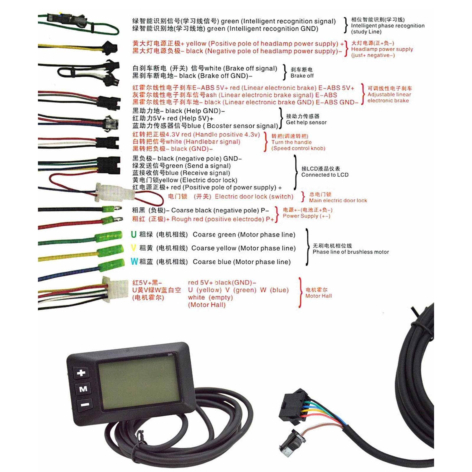 Electric Bicycle Controller Brushless Controller with LCD Display Panel 36V 60V-image-44