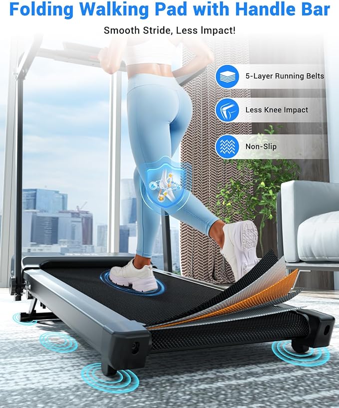 Caminadora Eléctrica Plegable 3.0HP con Inclinación Manual Negra miniatura 6