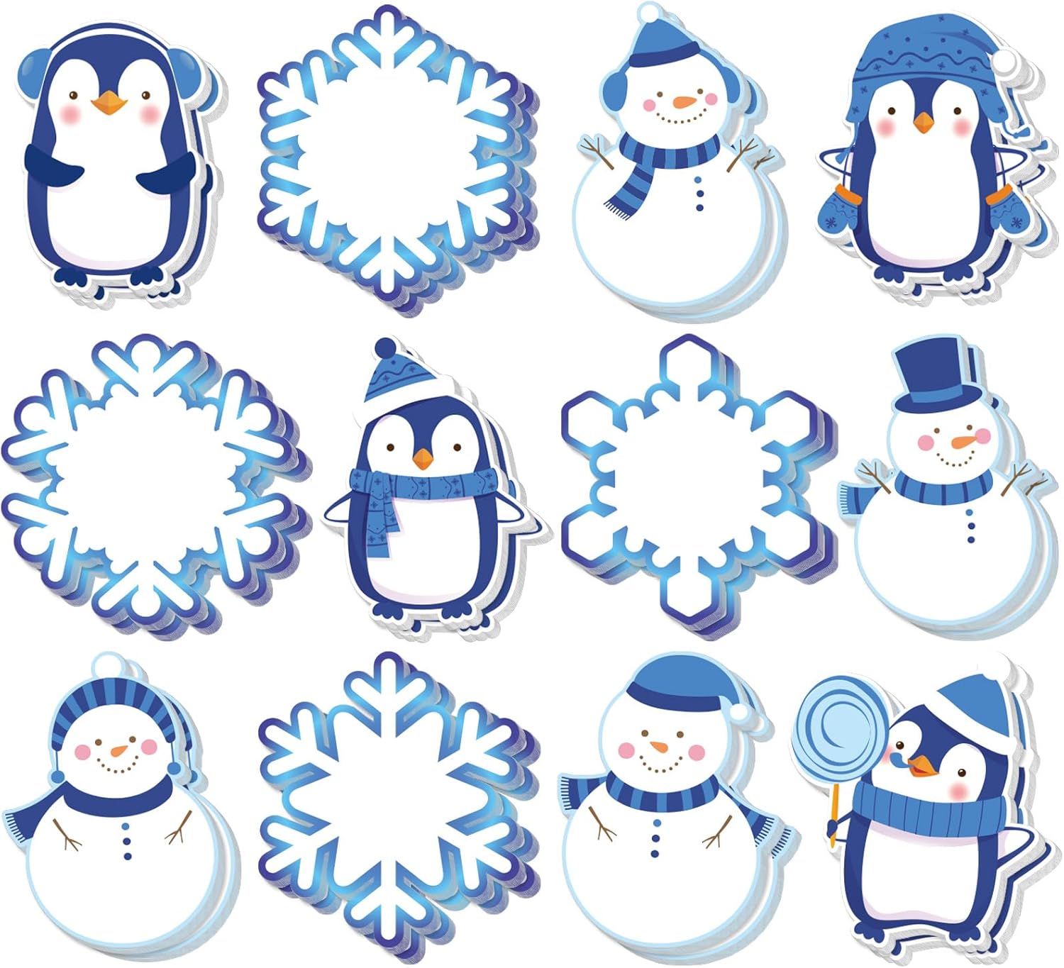 Whaline 24Pcs Christmas Sticky Note 12 Designs Winter