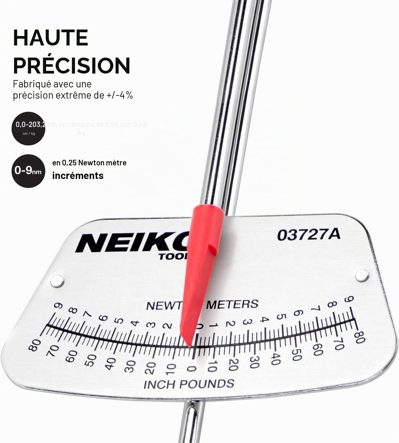 NEIKO 03727A 1/4-Inch Drive Beam Style Torque Wrench | 0-80 in/lb 9 Nm by