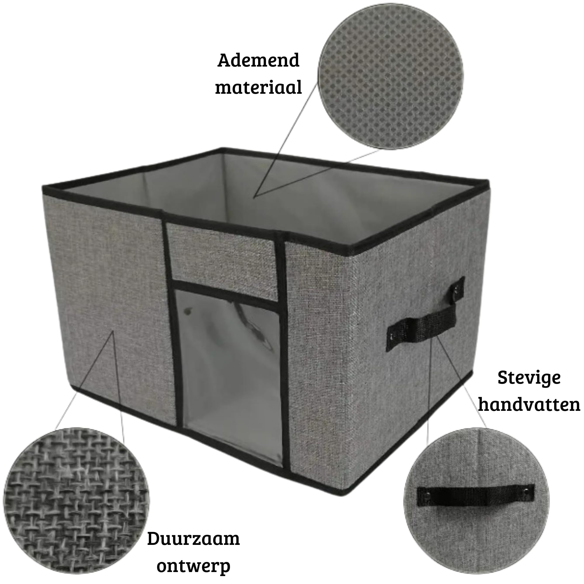 Janse® Aufbewahrungsboxen 3er-Set - Kleidung Organizer - Aufbewahrungsbox - Aufbewahrungsbox 3 Stück - Faltbarer Aufbewahrungskorb - Stoffaufbewahrungs-Set - Aufbewahrung mit Deckel - Schrank