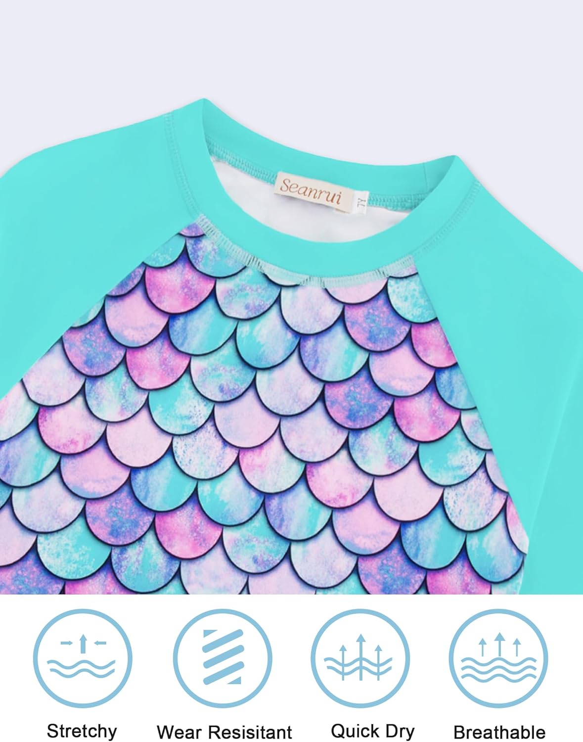 Girls Swimsuit Long Sleeve Swim Shirt 3 Piece Rash Guard for Girls Bathing Suit with Boyshorts - Image 5