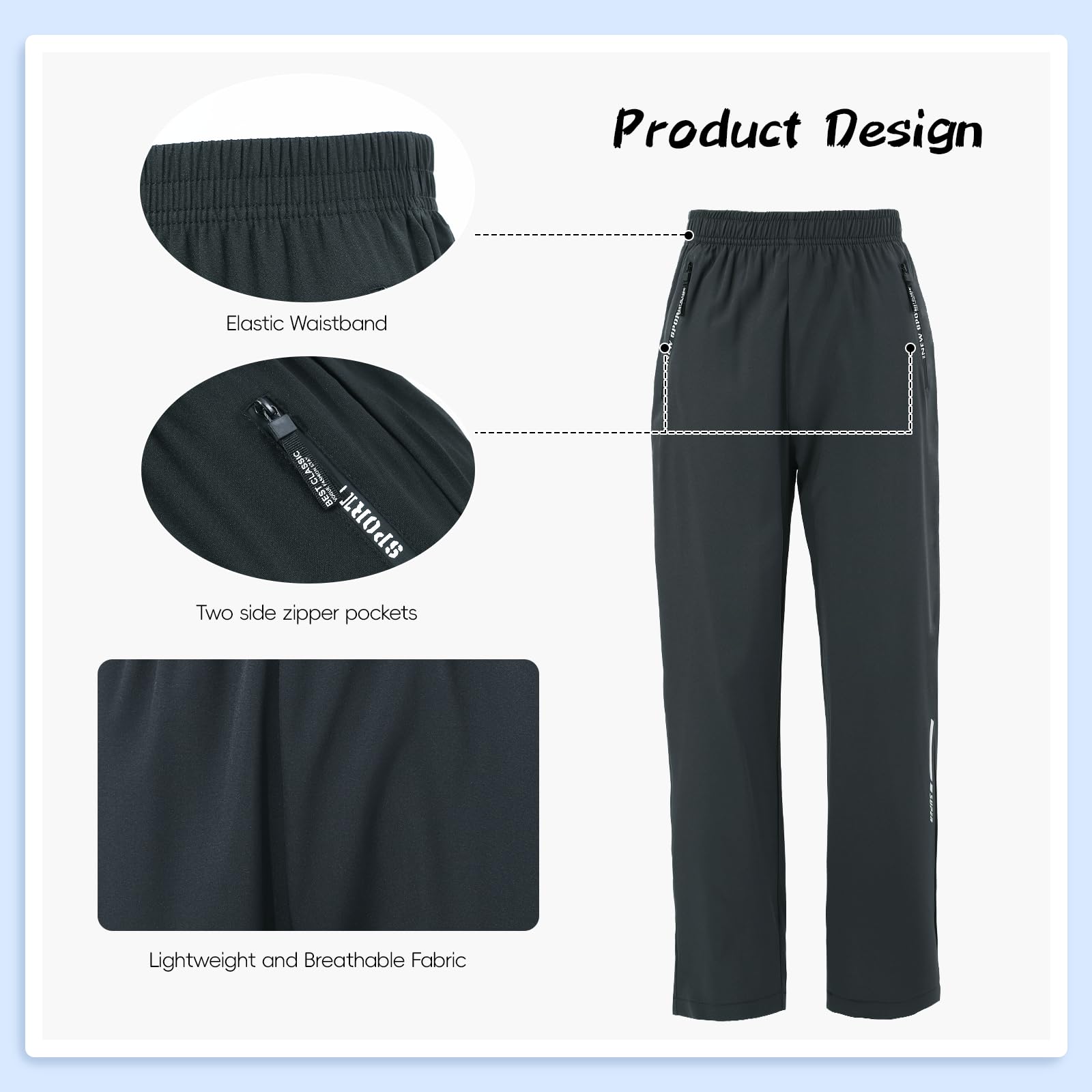 SUKUTU Pantalones Ligeros y Transpirables para niños para Primavera y Verano Pantalones Deportivos para niños