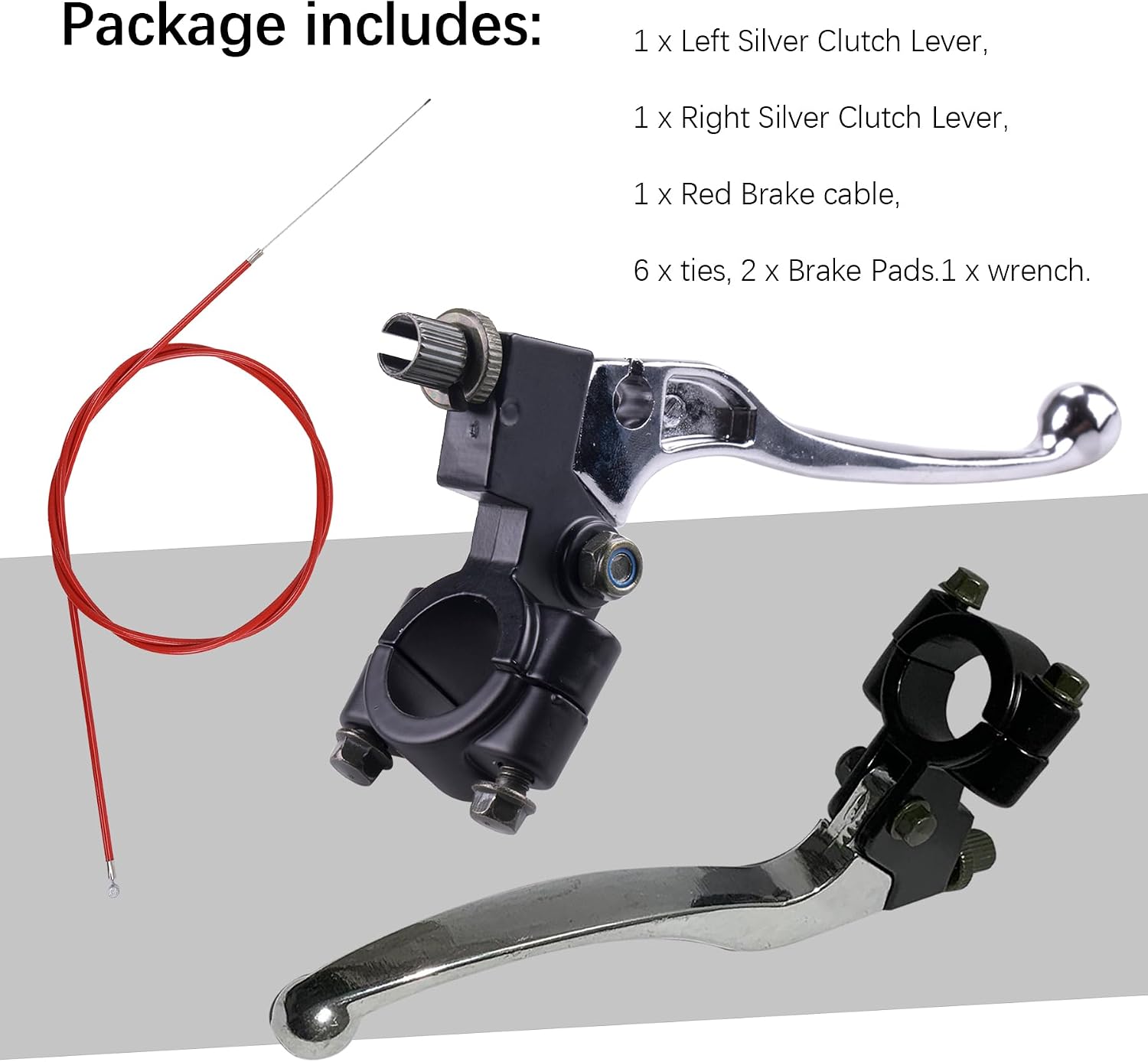 Stylemafia 7/8" 22mm Left & Right Brake Lever and 155cm Brake Cable fit for Coleman CT100U CC100X DoodleBug DB30 79cc 97cc 98cc 100cc 3hp Motovox MBX10 MBX11 powersport Mini Bike Parts