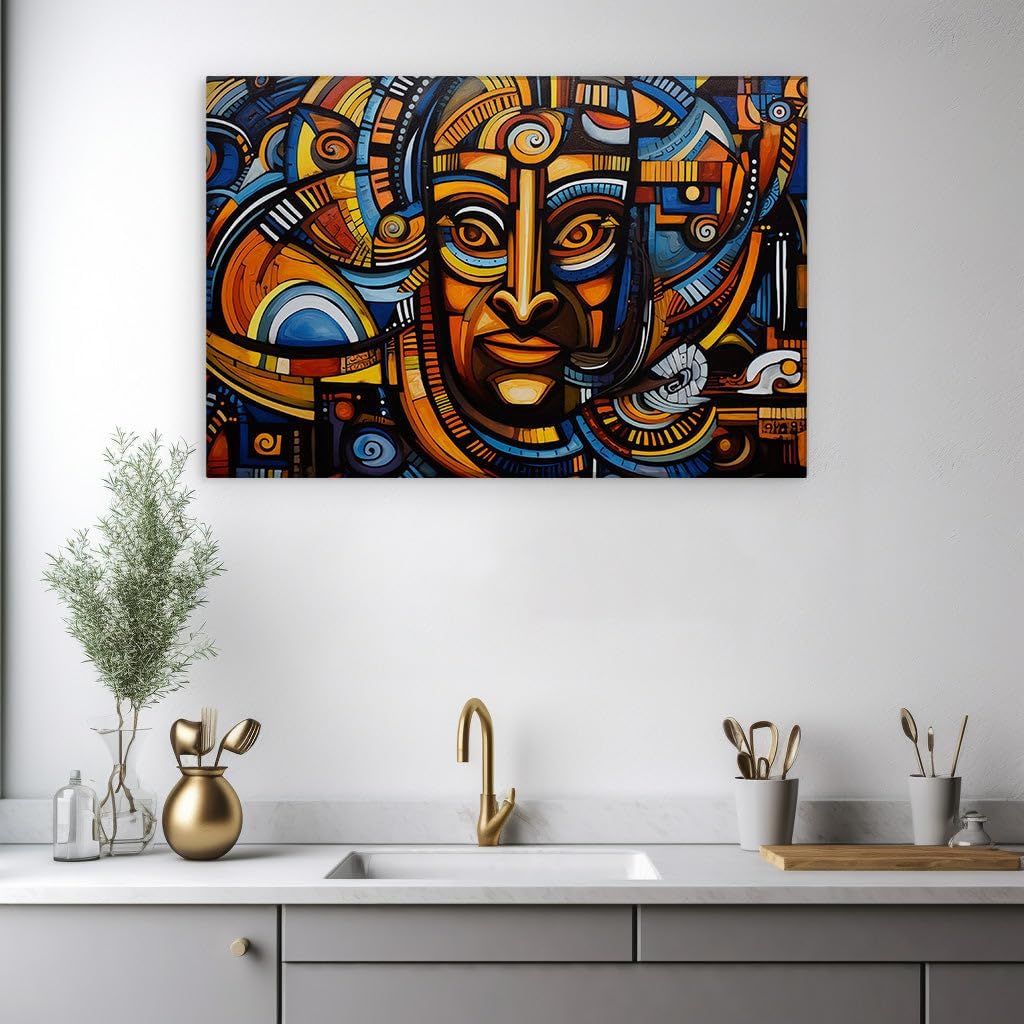 Canvas for Living room. Vibrant Abstract Brilliance A Whirlwind of Color in Every Brushstroke, 27 x 18 inch Canvas Wall Art - Ready to Hang - 69x46 cm (27x18 inch)
