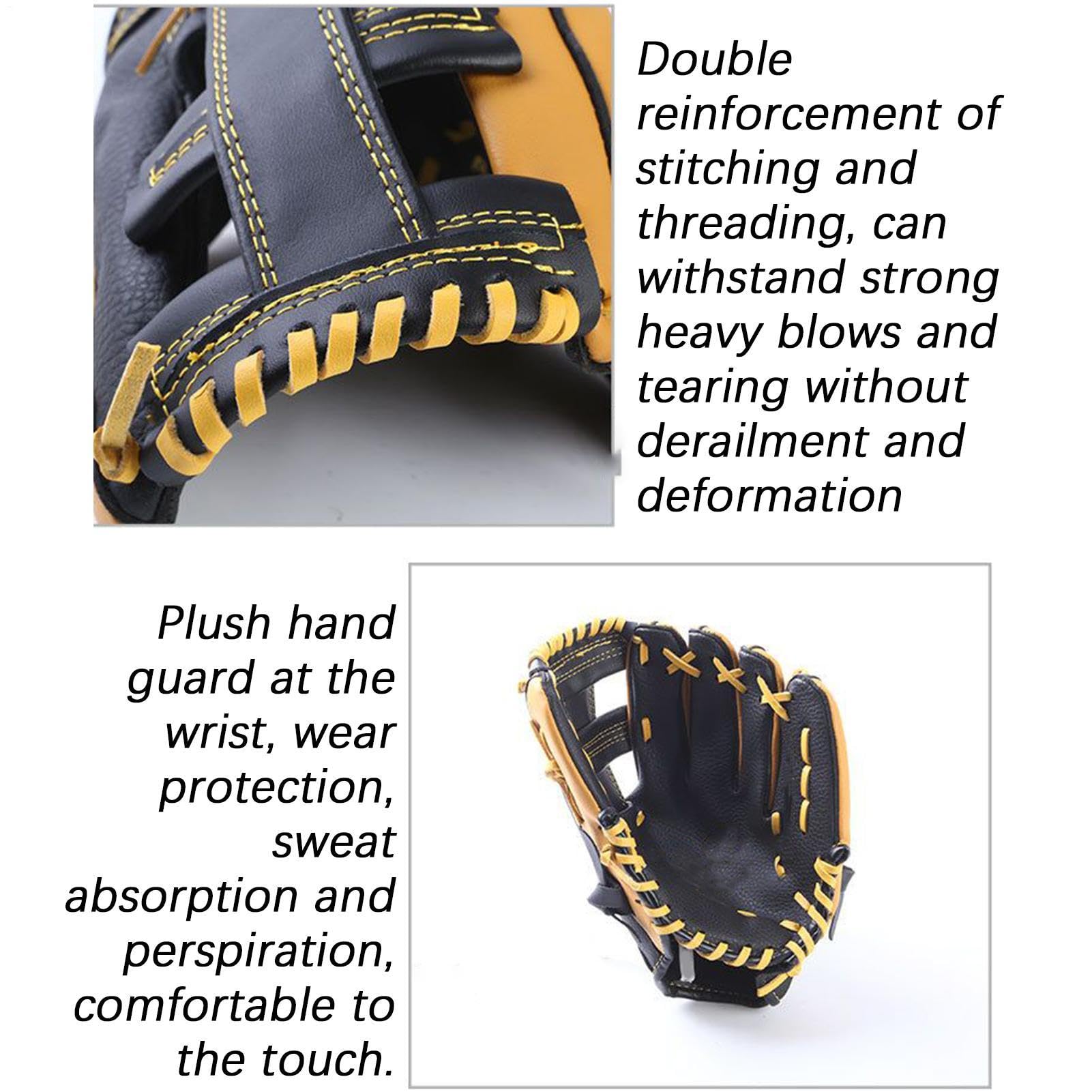 Guanto da baseball, morbido guanto da allenamento per migliorare le prestazioni di cattura, materiale in pelle resistente con vestibilità comoda, attrezzatura sportiva per giovani adulti principianti