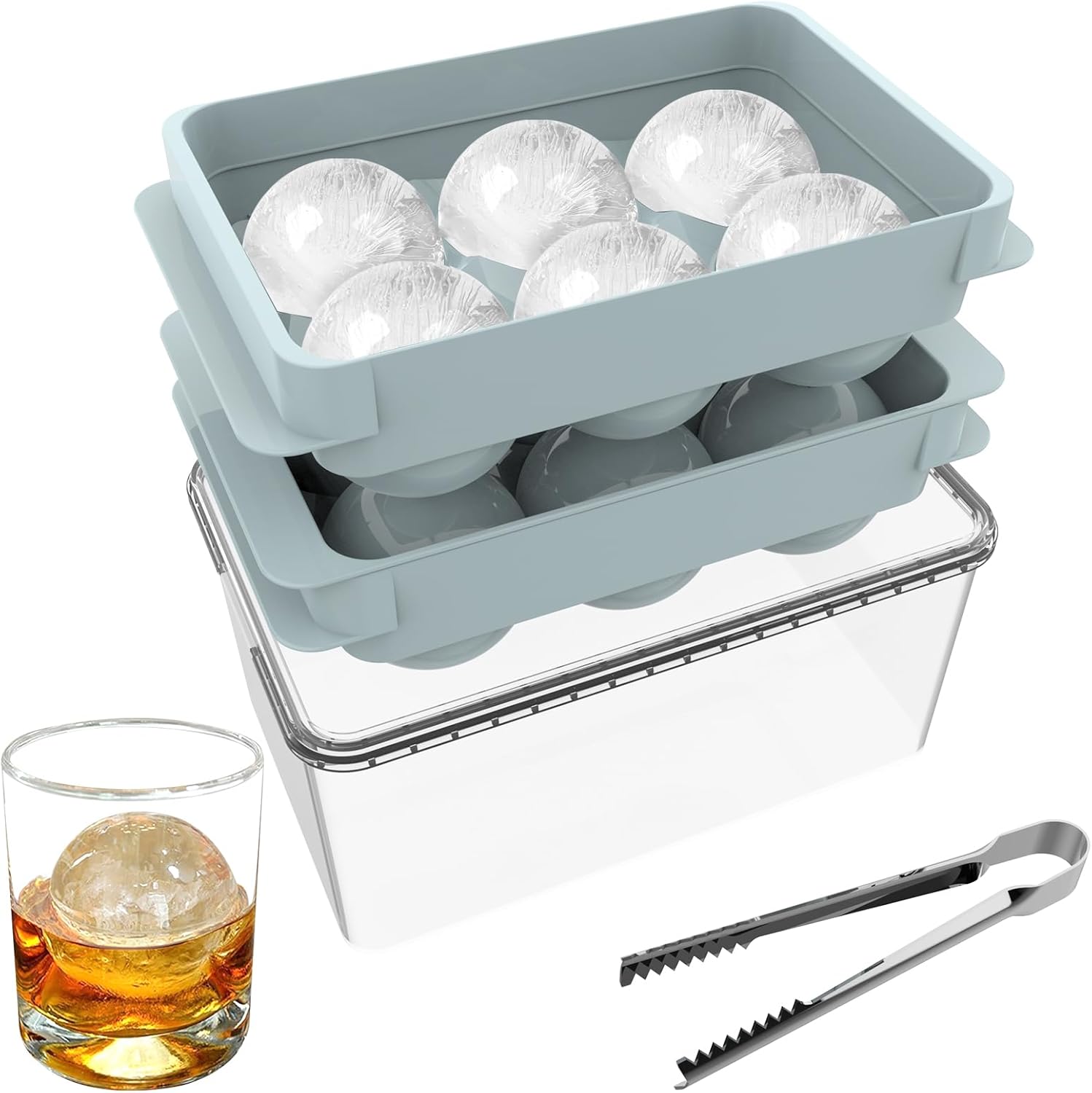 ITWIST Large Ice Cube Molds, 2 INCH Spacesaving Whiskey