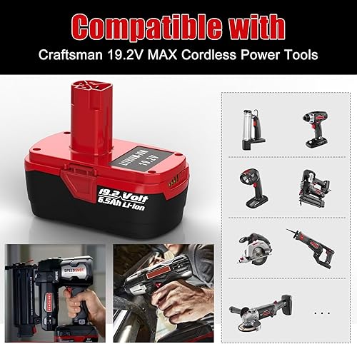 Miniatura 4 de AYTXTG Paquete de 2 baterías de litio C3 de 6.0 Ah de repuesto para batería Craftsman de 19.2 voltios + cargador de batería Craftsman para XCP