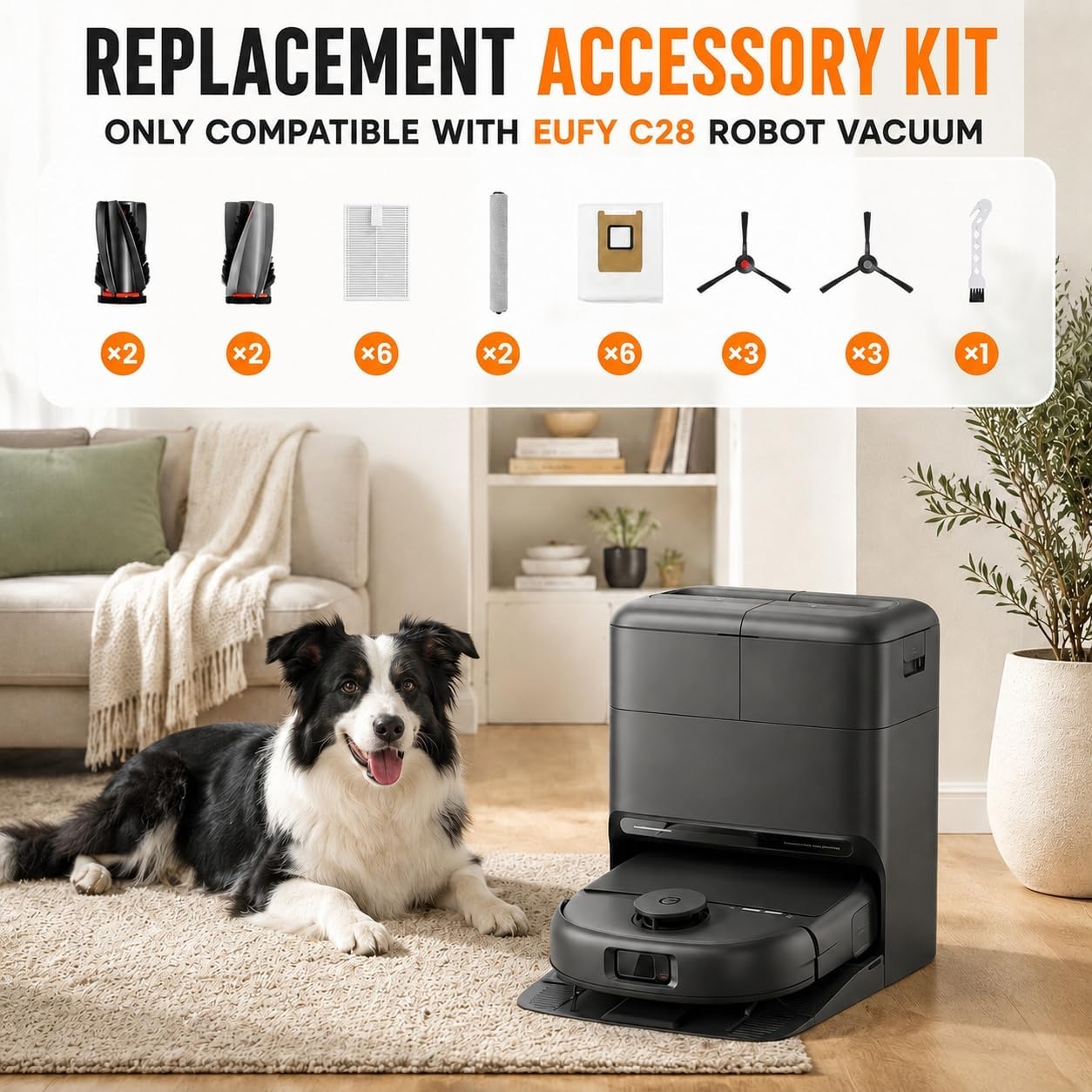 C28 Replacement Parts Kit for eufy C28 Robot Vacuum Accessories