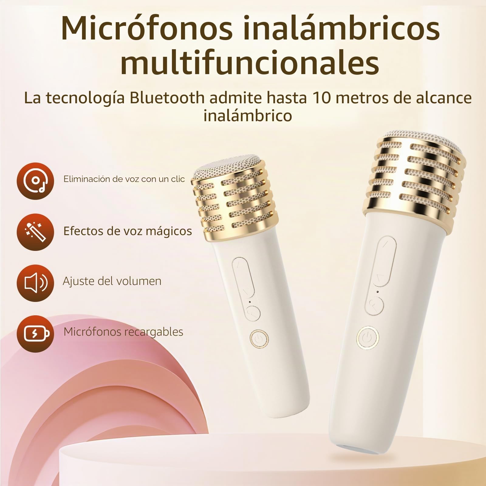 Linda máquina de Karaoke de oído de Gato para niños Adultos, Sistema de Karaoke portátil con luz led Parpadeante, 2 micrófonos inalámbricos, Altavoz de Fiesta de Regalo para Navidad