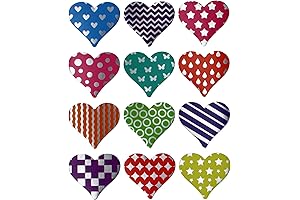 Royal Green Multicolor Metallic Heart Stickers