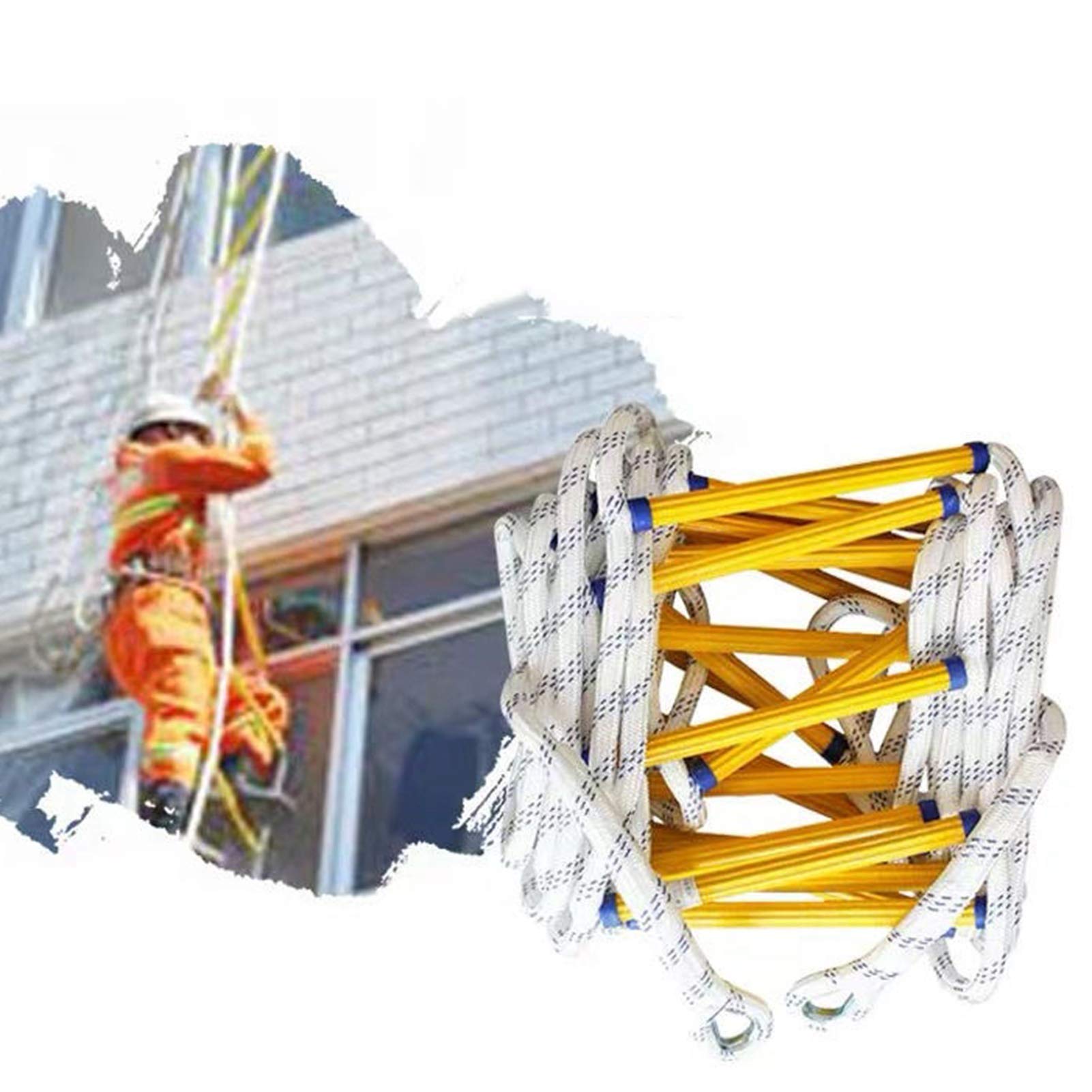 Échelle de secours avec crochets pour évacuer un étage pendant un incendie