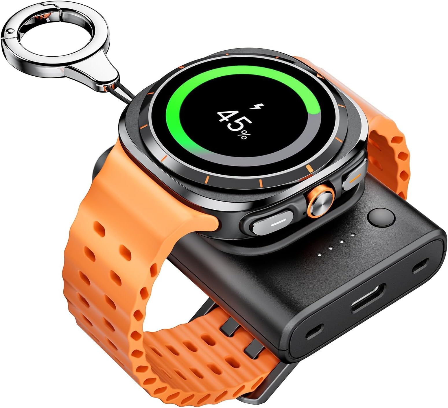 Portable Charger for Samsung Galaxy Watch 8/8 Classic/Ultra/7, 1800mAh Charger for Samsung Watch FE/6/6 Classic/5/5 Pro/4/4 Classic/3/Active 2, with Keychain