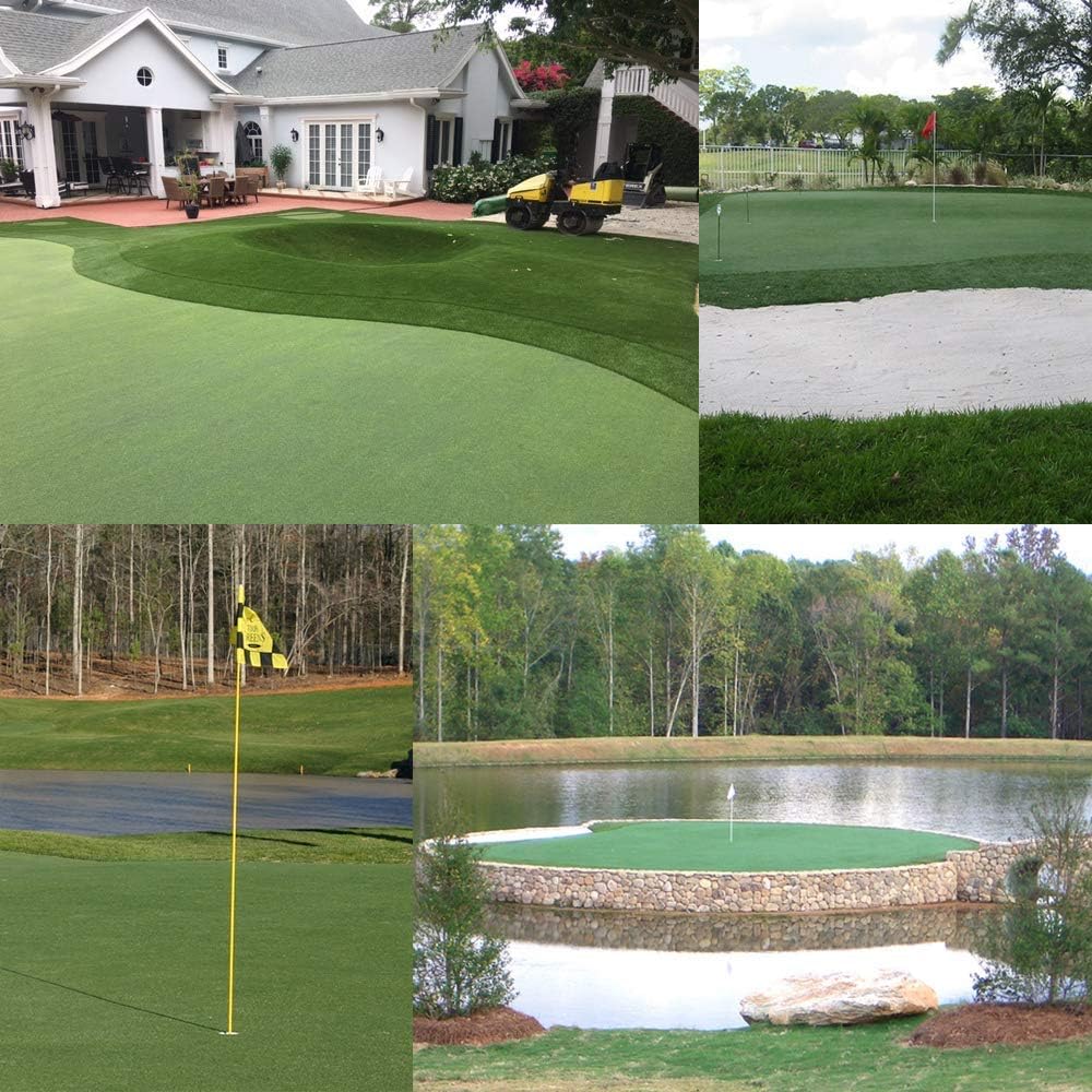 Golf Putting Green/Mat-Golf Training Mat Sprot Baseball Football Artificial Grass- Green Long Challenging Putter for Indoor/Outdoor