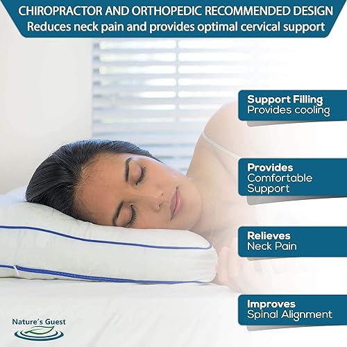 Miniatura 6 de Nature's Guest Almohada cervical ajustable, mejor que la almohada de espuma viscoelástica para dolor de cuello, almohada ortopédica de contorno para