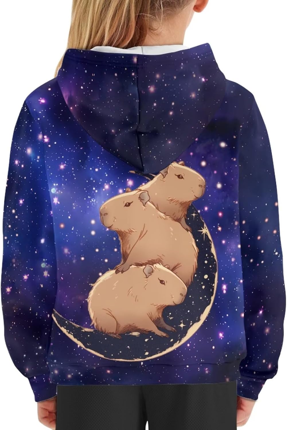 Capybara Hoodies for 6-16Y Kids Graphic Hooded Sweatshirt Cute Long Sleeve Sweater Shirts