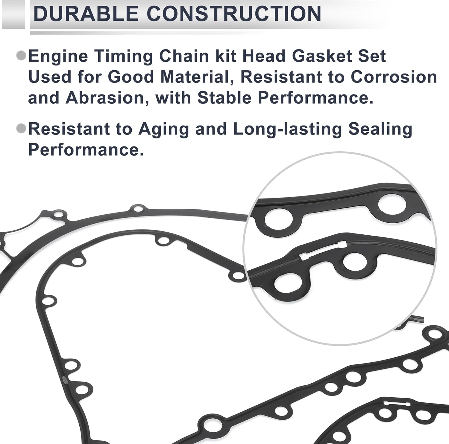 Timing Cover Gasket for Porsche Cayenne 2010-2018 Long-lasting Sealing Engine Timing Cover Gasket No.94810112720/94810113020 Metal 1 Pcs