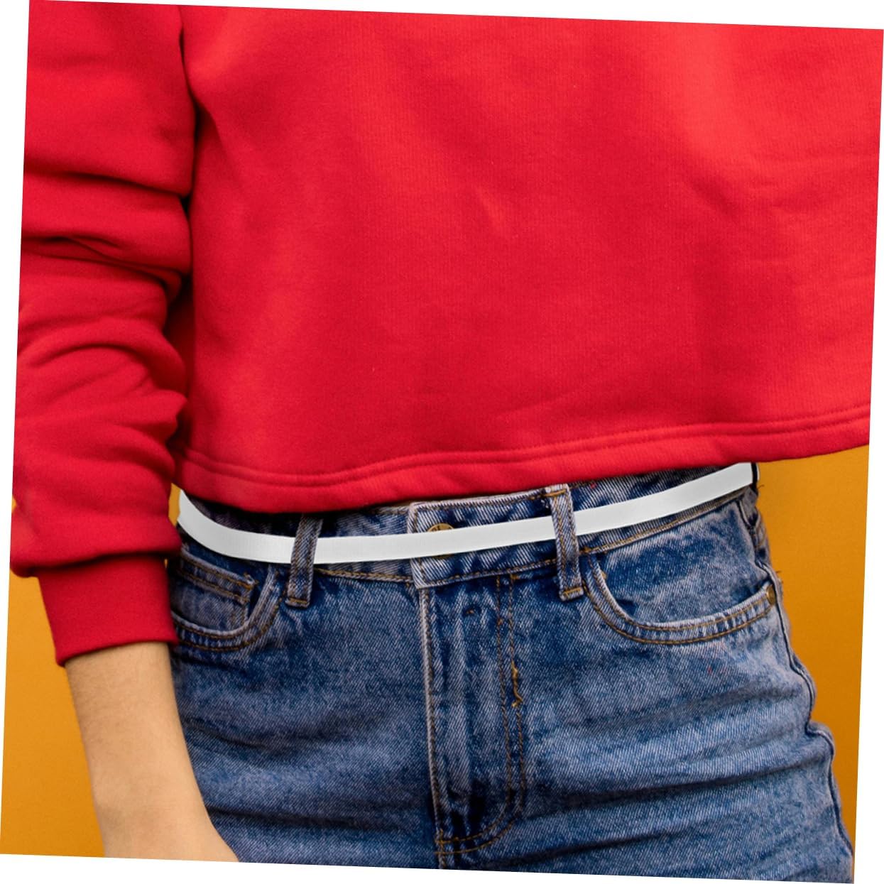 4pcs Adjustable Elastic Tuck Band for Tops Stretch Belt for Pants Jeans Comfortable Waistband Discreet -day Wear Invisible Style for Versatile Outfits