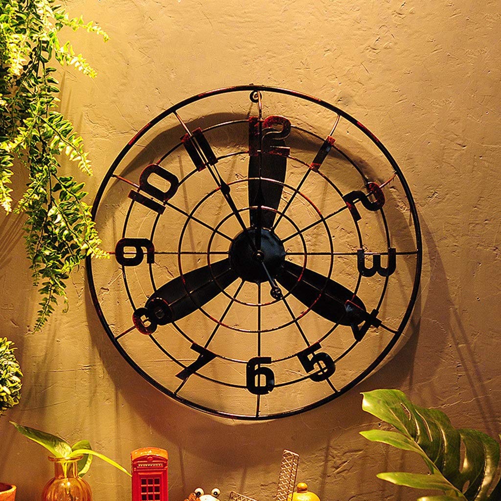 Reloj de Pared Grande de Metal Reloj de Pared Silent Retro Nostalgia Reloj de Pared de Bicicleta Utilizado para Decorar cafeterías de Restaurante 丨 Estilo Industrial 丨 sin Segunda Mano Sin batería