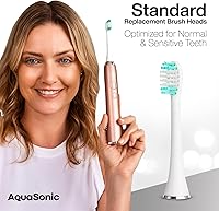 Vista 2 de AquaSonic Cabezales de cepillo de repuesto estándar genuinos Aceptado por ADA para dientes normales y sensibles Compatible con muchos mangos
