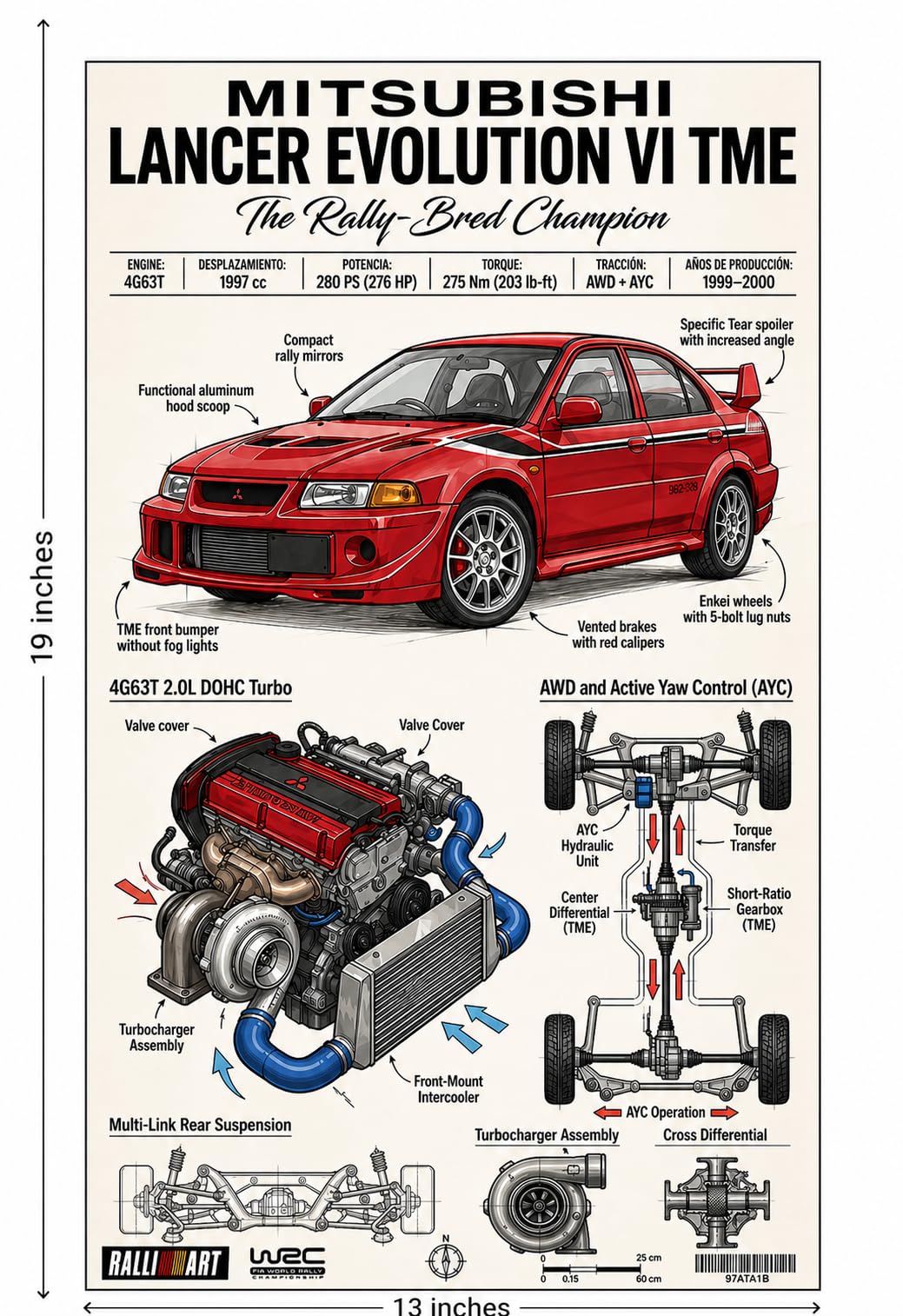 Corona card CCT Mitsubishi Lancer Evolution VI TME Poster – Rally