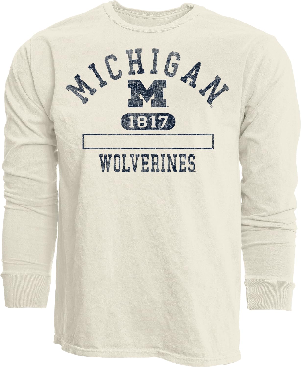 Blue 84 NCAA Officially Licensed Long Sleeve T-Shirt Ivory Dyed Ringspun