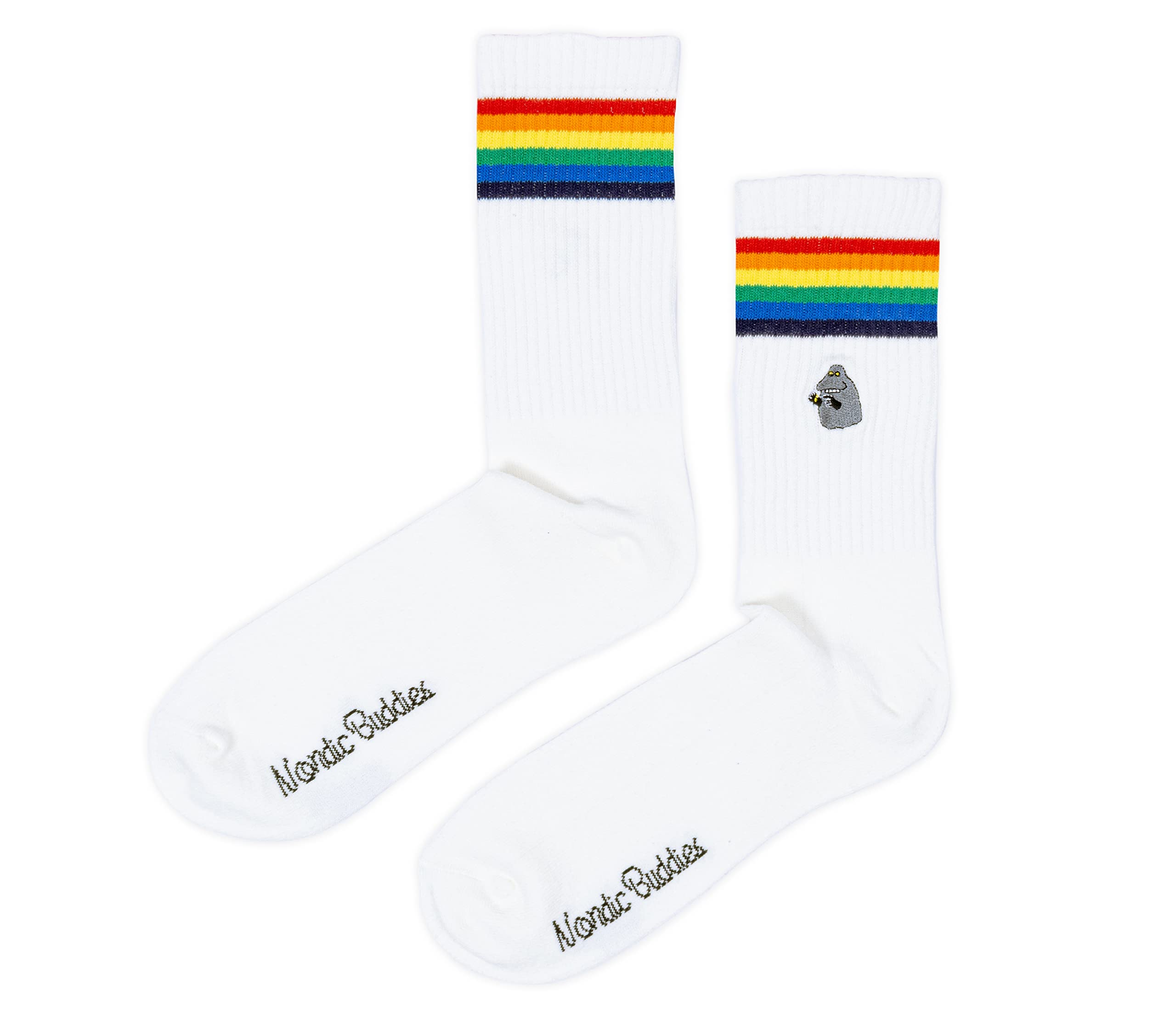Nordicbuddies Unisex White The Groke Retro Men's Moomin Socks, Eu40-45
