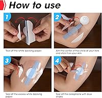 Vista 6 de AZEN Paquete de 100 cubiertas de sensor Freestyle para Libre 3, parches adhesivos impermeables, cinta adhesiva transparente impermeable