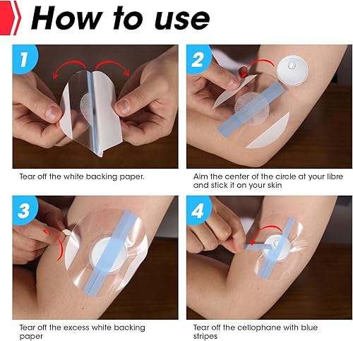 Miniatura 6 de AZEN Paquete de 100 cubiertas de sensor Freestyle para Libre 3, parches adhesivos impermeables, parches adhesivos impermeables, cinta adhesiva