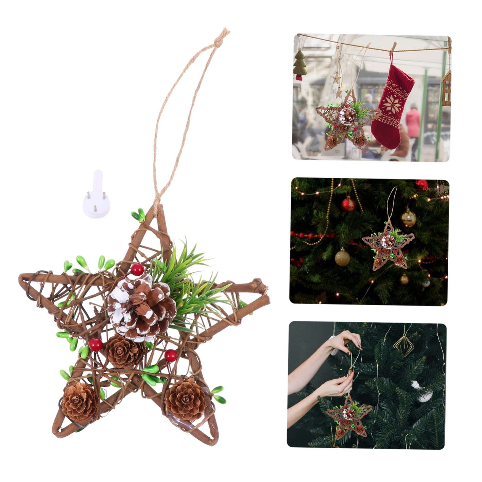 Zerodeko 6 Piezas De Adornos Navideños Árbol De Peluche Colgantes Dorados Guirnaldas Decoraciones Navideñas Festivas Colgante Hueco De Navidad Colgante Creativo De Piña